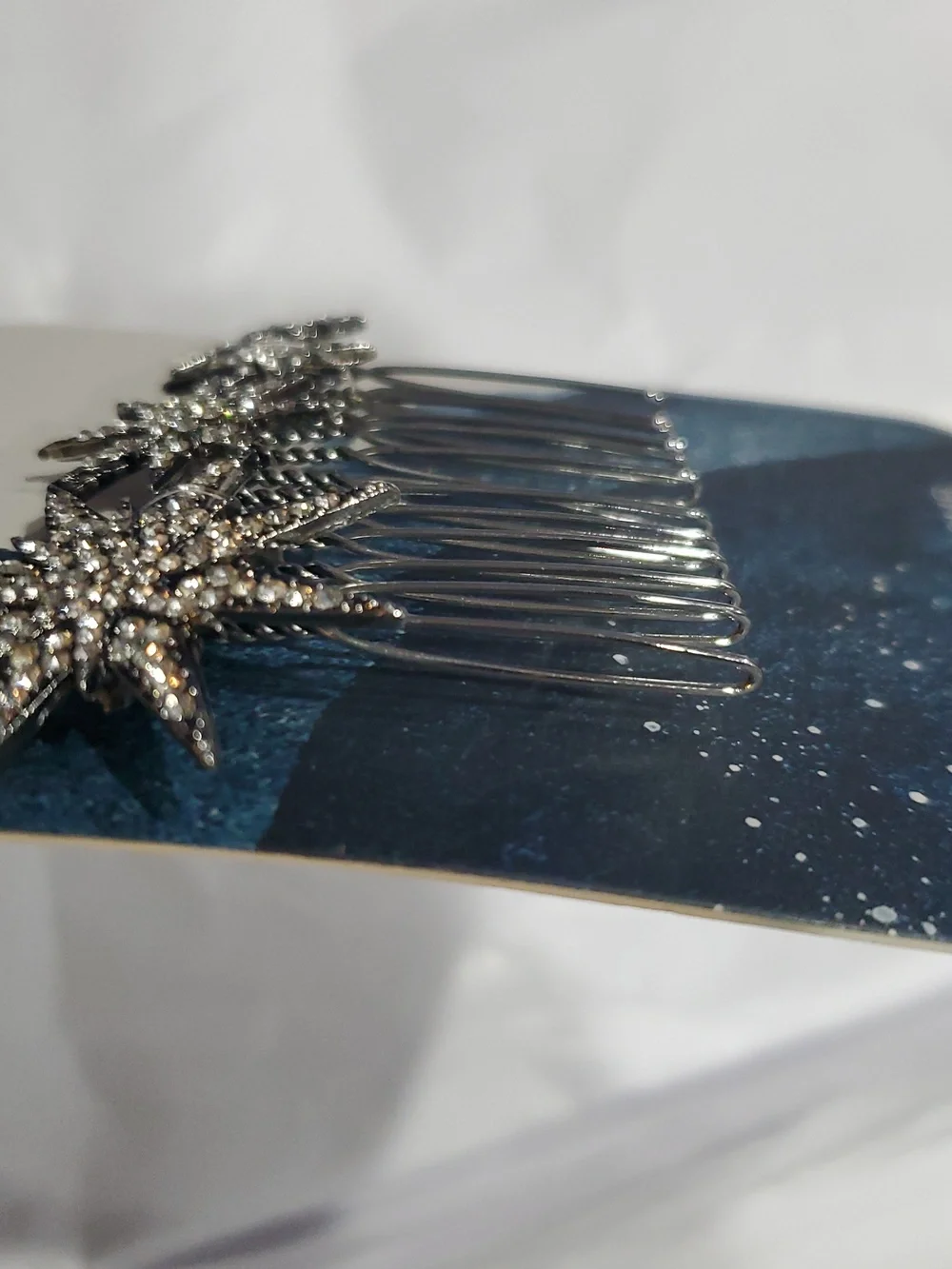 Kristin Ess 2pack Silver embellished‎ celestial mystic sparkly hair combs new